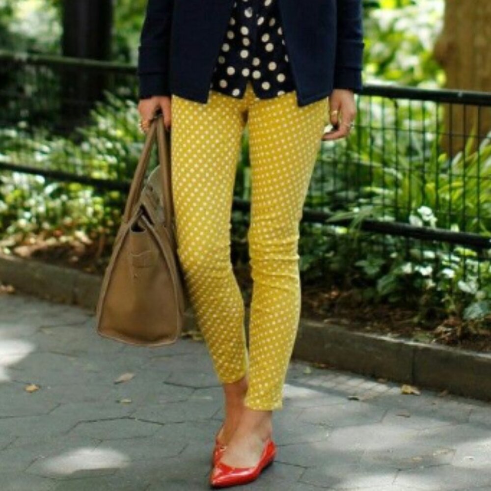 Dalia Collection Polka Dot Cropped Dress Pants